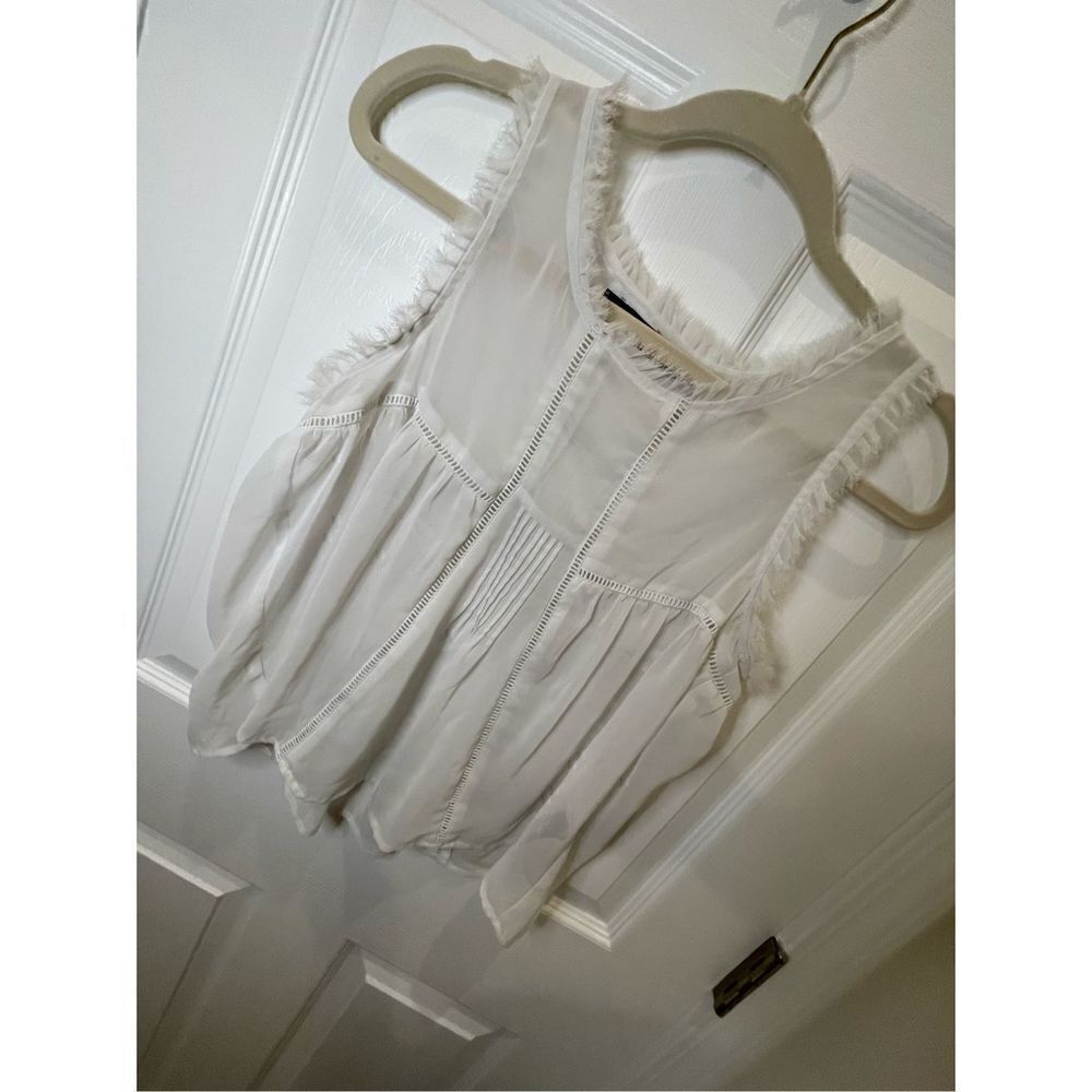 Patterson J Kincaid Originals white XS sleeveless blouse distressed hem